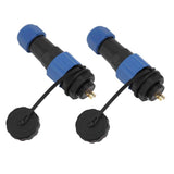 2Pcs SD16 IP68 Waterproof Aviation Connector SD16 Female Plug Male Socket G3/8 Thread SD16 2Pin Rear Nut