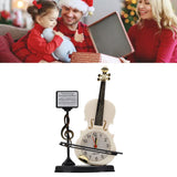 Violin Alarm Clock Unique Appearance Innovative Alarm Clock for Home Living Room Desktop Decoration Gifts 2165B(height 21CM)