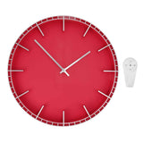 Wall Clock Silent Prevents Ticking Easy To Read Innovative Modern Round Wall Clock for Home Office Kitchen Bedroom 5686 Silver with Red (37.7x3cm / 14.8x1.2in)