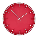 Wall Clock Silent Prevents Ticking Easy To Read Innovative Modern Round Wall Clock for Home Office Kitchen Bedroom 5686 Silver with Red (37.7x3cm / 14.8x1.2in)