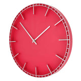 Wall Clock Silent Prevents Ticking Easy To Read Innovative Modern Round Wall Clock for Home Office Kitchen Bedroom 5686 Silver with Red (37.7x3cm / 14.8x1.2in)