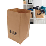 Paper Bag Water Washing Large Capacity Grocery Storage Kraft Paper Bag for Home Kitchen Extra Large Size HOLA Pattern