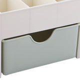Cosmetics Makeup Organizer PP Multifunctional 6 Compartments Makeup Desk Organizer with Drawer Green