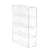 4 Drawers Eyeglass Storage Organizer Box Clear Acrylic Stackable Sunglasses Display Holder Organizer for Makeup Office Items