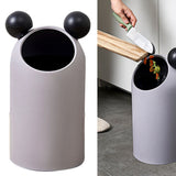Trash Can Inclined Opening Large Capacity Modern Look Thickened Garbage Bin for Kitchen Bathroom Office Living Room Gray
