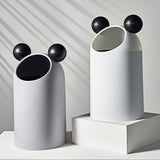Trash Can Inclined Opening Large Capacity Modern Look Thickened Garbage Bin for Kitchen Bathroom Office Living Room Gray