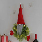 Luminous Faceless Santa Claus Christmas Wreath Door Hanging Restaurant Bar Wall Hanging Christmas Decoration In Australia - Darrahopens