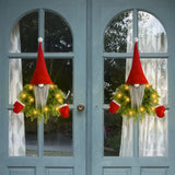 Luminous Faceless Santa Claus Christmas Wreath Door Hanging Restaurant Bar Wall Hanging Christmas Decoration