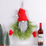 Luminous Faceless Santa Claus Christmas Wreath Door Hanging Restaurant Bar Wall Hanging Christmas Decoration