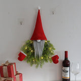 Luminous Faceless Santa Claus Christmas Wreath Door Hanging Restaurant Bar Wall Hanging Christmas Decoration