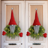 Luminous Faceless Santa Claus Christmas Wreath Door Hanging Restaurant Bar Wall Hanging Christmas Decoration