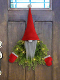 Luminous Faceless Santa Claus Christmas Wreath Door Hanging Restaurant Bar Wall Hanging Christmas Decoration