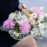 2pcs Flower Girl Basket Wedding Flower Baskets Metal Baskets Home Decor
