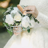 2pcs Flower Girl Basket Wedding Flower Baskets Metal Baskets Home Decor