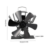 Stove Fan 6 Blade Mini Fireplace Fan Heat Powered Wood Stove Fan