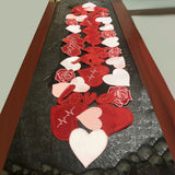 Valentine's Day Love Heart Proposal Embroidery Table Runner Placemats, European Style Love Heart Tea Table Dining Decoration Mats