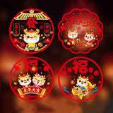 Double Sided Colorful Dragon Year Window Decorations Chinese New Year Spring Festival Zodiac Static Cling Decals Featuring Blessing Characters and Couplets Set In Australia - Darrahopens