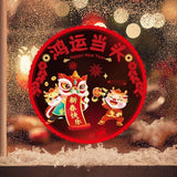 Double Sided Colorful Dragon Year Window Decorations Chinese New Year Spring Festival Zodiac Static Cling Decals Featuring Blessing Characters and Couplets Set In Australia - Darrahopens