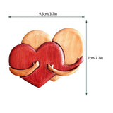 Wooden Heart Decorative Ornament Heart Shaped Craft Pendant Gift For Mother's Day Valentine's Day