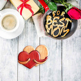 Wooden Heart Decorative Ornament Heart Shaped Craft Pendant Gift For Mother's Day Valentine's Day