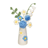 Simulation Woolen Flower Handmade Knitting Artificial Flower Crochet Knitted Flower with Ceramic Vase Table Flower Gift In Australia - Darrahopens