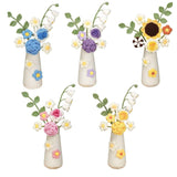 Simulation Woolen Flower Handmade Knitting Artificial Flower Crochet Knitted Flower with Ceramic Vase Table Flower Gift In Australia - Darrahopens