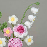 Simulation Woolen Flower Handmade Knitting Artificial Flower Crochet Knitted Flower with Ceramic Vase Table Flower Gift In Australia - Darrahopens