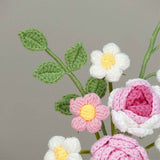 Simulation Woolen Flower Handmade Knitting Artificial Flower Crochet Knitted Flower with Ceramic Vase Table Flower Gift In Australia - Darrahopens