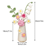 Simulation Woolen Flower Handmade Knitting Artificial Flower Crochet Knitted Flower with Ceramic Vase Table Flower Gift In Australia - Darrahopens