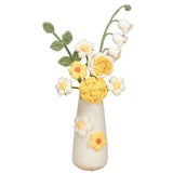 Simulation Woolen Flower Handmade Knitting Artificial Flower Crochet Knitted Flower with Ceramic Vase Table Flower Gift In Australia - Darrahopens