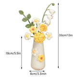 Simulation Woolen Flower Handmade Knitting Artificial Flower Crochet Knitted Flower with Ceramic Vase Table Flower Gift In Australia - Darrahopens