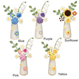 Simulation Woolen Flower Handmade Knitting Artificial Flower Crochet Knitted Flower with Ceramic Vase Table Flower Gift In Australia - Darrahopens