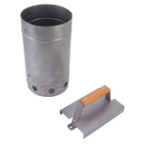 Grill Chimney Starter Wood Handle Compact Barbecue Chimney Starter for Outdoor Cooking Camping