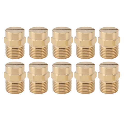 10PCS Directional Slot Nozzle Brass Cooling Misting Rustproof Heat Resistant Water Hose Nozzle for Lawns Vegetable Gardens 4 Point Thread