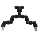 Reptiles Mist Sprinkler Double Head 360 Degree Rotation Spray Nozzle for Climbing Pet Feeding Box Silver
