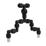 Reptiles Mist Sprinkler Double Head 360 Degree Rotation Spray Nozzle for Climbing Pet Feeding Box Silver