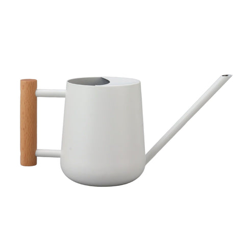Watering Can 900ml Stainless Steel Long Spout Wooden Handle Elegant Flower Watering Pot for Garden Family Outdoor White In Australia - Darrahopens