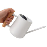 Watering Can 900ml Stainless Steel Long Spout Wooden Handle Elegant Flower Watering Pot for Garden Family Outdoor White In Australia - Darrahopens