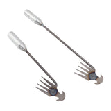 2Pcs Weeding Artifact Uprooting Weeding Tool 4 Teeth Dual Purpose Weeder Weed Puller Manual Household Agricultural Tool