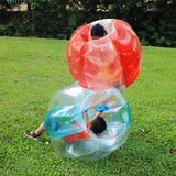 Inflatable Bump Ball Human Collision Ball PVC Body Bubble Bounce Ball for Outdoor Activities 90x80cm Red Transparent