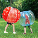 Inflatable Bump Ball Human Collision Ball PVC Body Bubble Bounce Ball for Outdoor Activities 90x80cm Red Transparent