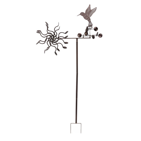 Wind Spinners Iron Hummingbird Metal Windmill Wind Sculpture for Outdoor Lawn Yard Patio Garden Ornaments In Australia - Darrahopens