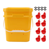 Automatic Chicken Waterer Cup with 12L Handheld Barrel Poultry Drinking Equipemnt for Goose Duck Bucket + Red Bird Bowl + Black Screws In Australia - Darrahopens