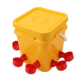 Automatic Chicken Waterer Cup with 12L Handheld Barrel Poultry Drinking Equipemnt for Goose Duck Bucket + Red Bird Bowl + Black Screws In Australia - Darrahopens