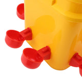 Automatic Chicken Waterer Cup with 12L Handheld Barrel Poultry Drinking Equipemnt for Goose Duck Bucket + Red Bird Bowl + Black Screws