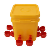 Automatic Chicken Waterer Cup with 12L Handheld Barrel Poultry Drinking Equipemnt for Goose Duck Bucket + Conjoined Red Bird Bowl+ Black Screws