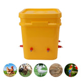 Automatic Chicken Waterer Cup with 12L Handheld Barrel Poultry Drinking Equipemnt for Goose Duck Bucket + Butt Red Head