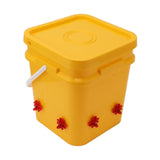 Automatic Chicken Waterer Cup with 12L Handheld Barrel Poultry Drinking Equipemnt for Goose Duck Bucket + Four Corner Drinker + Black Screws