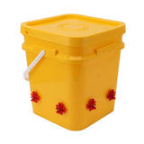 Automatic Chicken Waterer Cup with 12L Handheld Barrel Poultry Drinking Equipemnt for Goose Duck Bucket + Four Corner Drinker + Black Screws