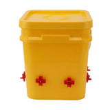 Automatic Chicken Waterer Cup with 12L Handheld Barrel Poultry Drinking Equipemnt for Goose Duck Bucket + Four Corner Drinker + Black Screws